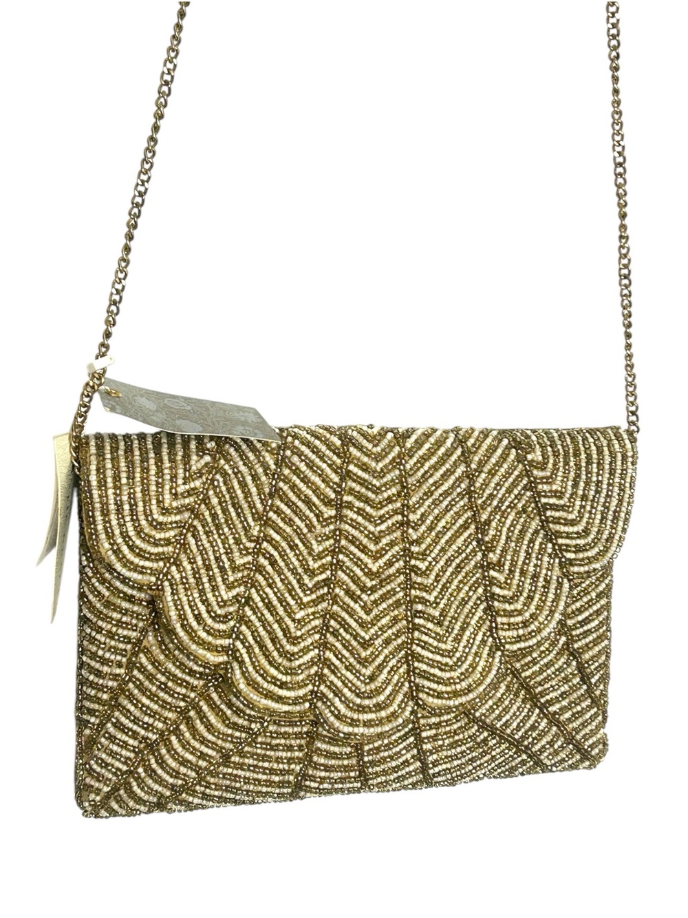 Antik Kraft Gold Beaded Art Deco Crossbody Evening Bag